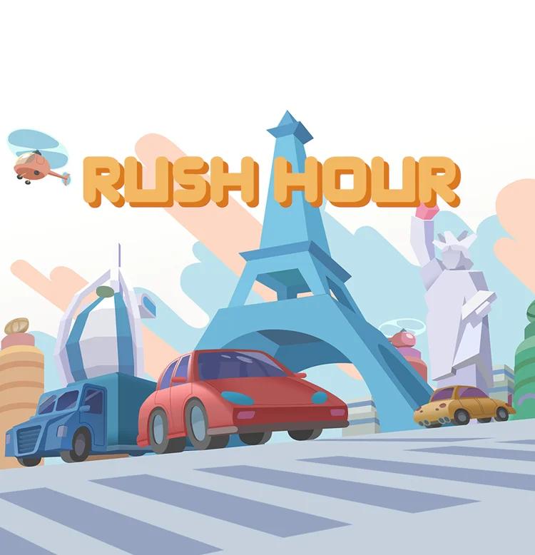 Interactive Rush Hour game for children, designed to improve problem-solving and cognitive skills through engaging time-based challenges.
