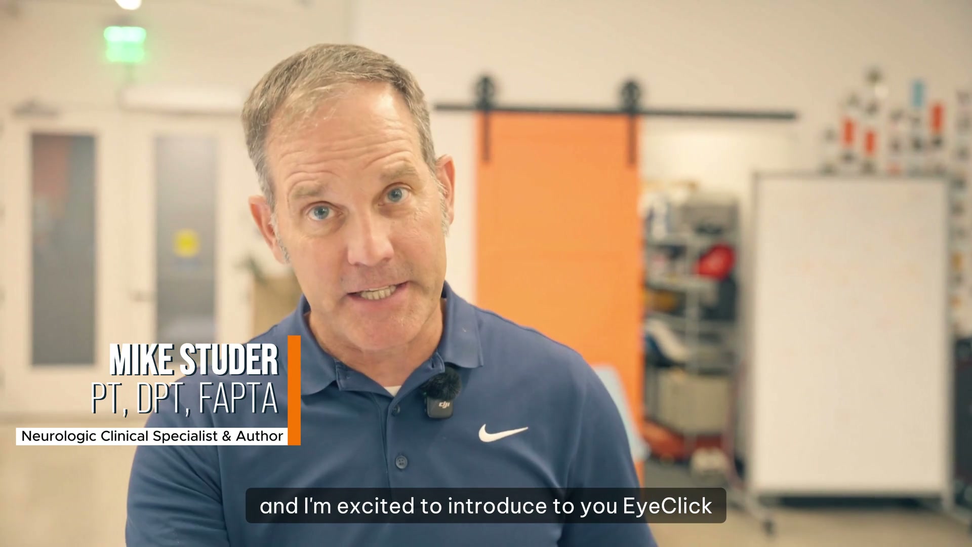 Dr. Mike Studer introducing EyeClick at Re+Active Physical Therapy and Wellness